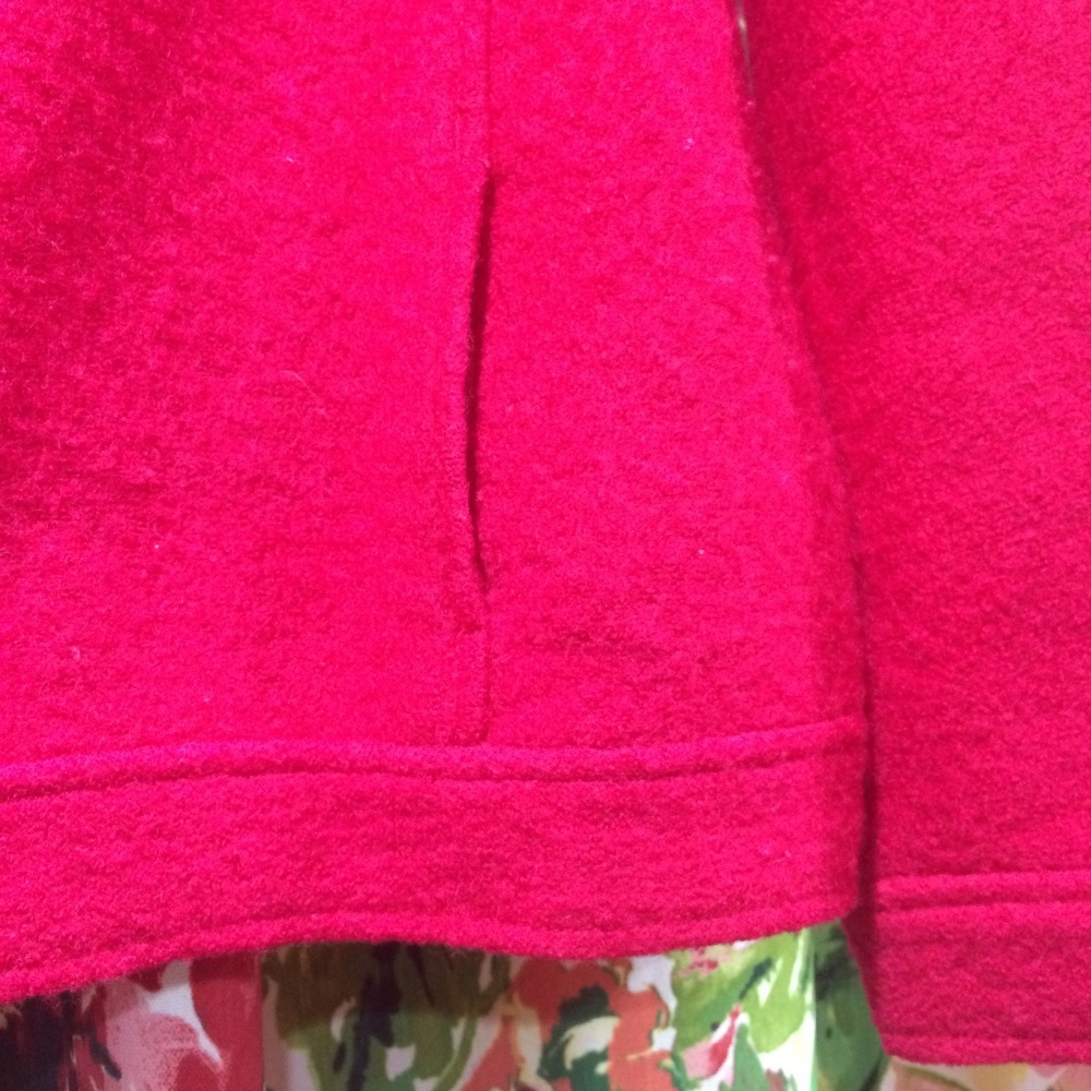 Classic Red Boiled Wool Zip Jacket - image 3